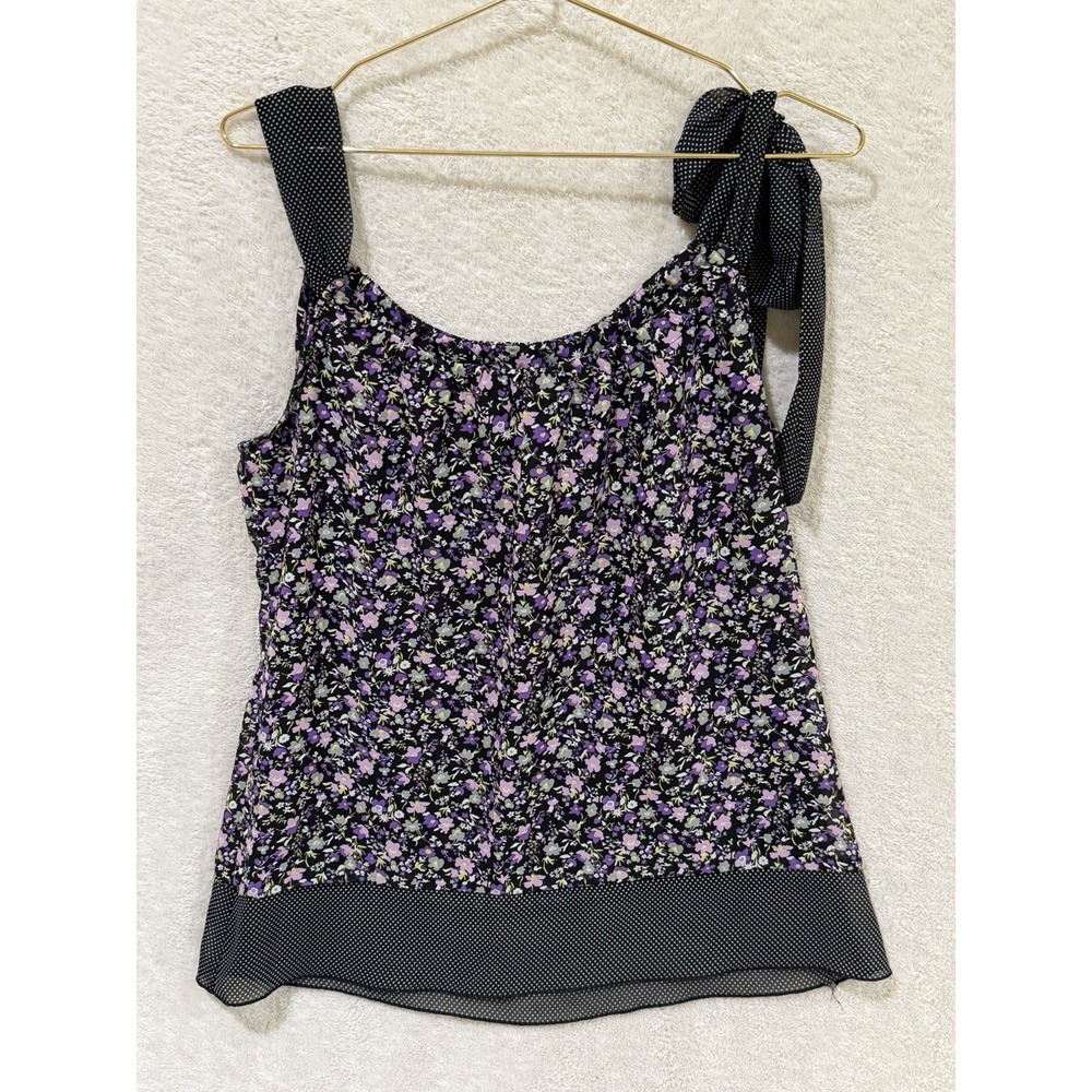 Y2K Trixxi Women's Floral Polka Dot Tank Top Shirt Size Medium Ribbon Fairy
